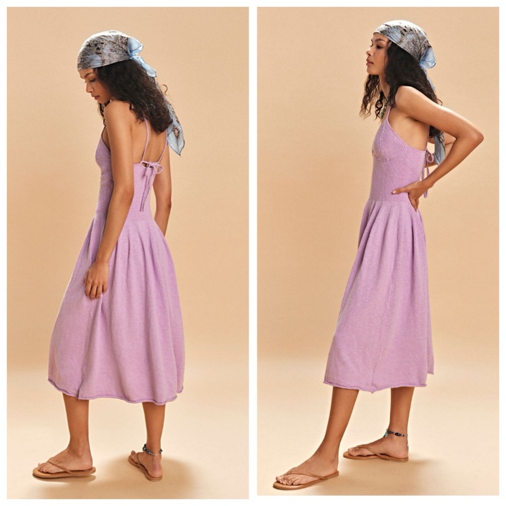 🌸NWTS-$80 FREE PEOPLE Tula Sweater Midi A-Line Drop-Waist Dress SMALL - Picture 2 of 9